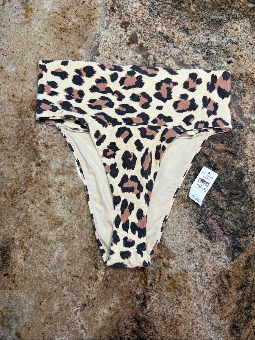 aerie Leopard High-Waist Bikini Bottoms — Cream, Black, Brown